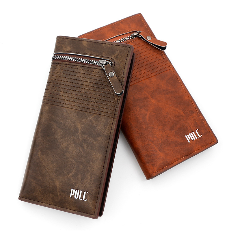 Nueva cartera de los hombres de moda simple pu hombres de larga cartera multi-función multi-Tarjeta titular de la tarjeta al por mayor