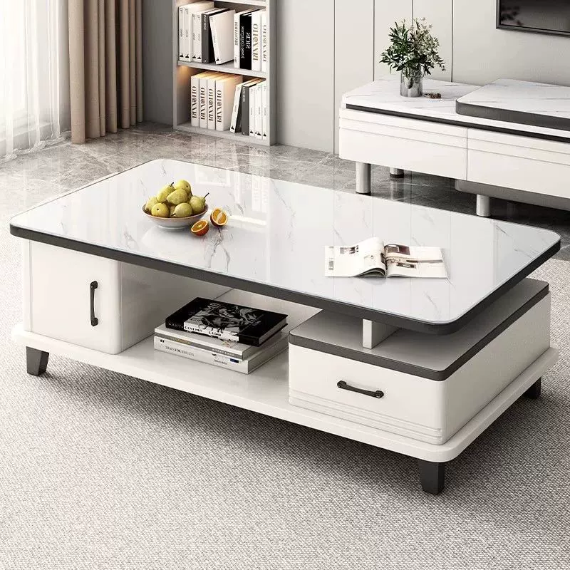 茶几客厅家用2025新款岩板小户型桌子现代简约电视柜组合玻璃茶桌