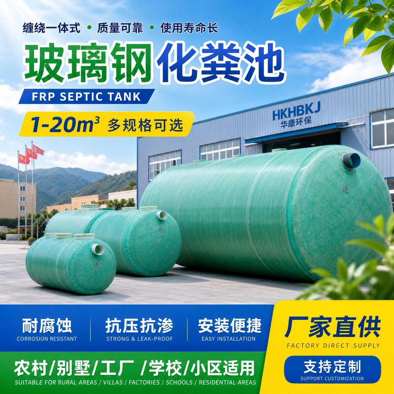 Integrated Fiberglass Septic Tank, 1/2/4/6/9/12/16/20 Cubic Meter Finished Septic Tank Integrated Fiberglass Septic Tank, 1/2/4/6/9/12/16/20 Cubic Meter Finished Septic Tank