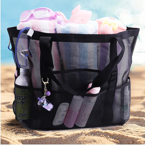 Portable Beach Bag Amazon Mesh Beach Bag Bathroom Bag Toy Storage Bag Large Capacity Mesh Hollow Bag