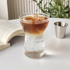 クリエイティブ透明ガラス単層カップ氷アメリカコーヒーカップ夏ジュース冷カップ家庭用牛乳朝食カップ
