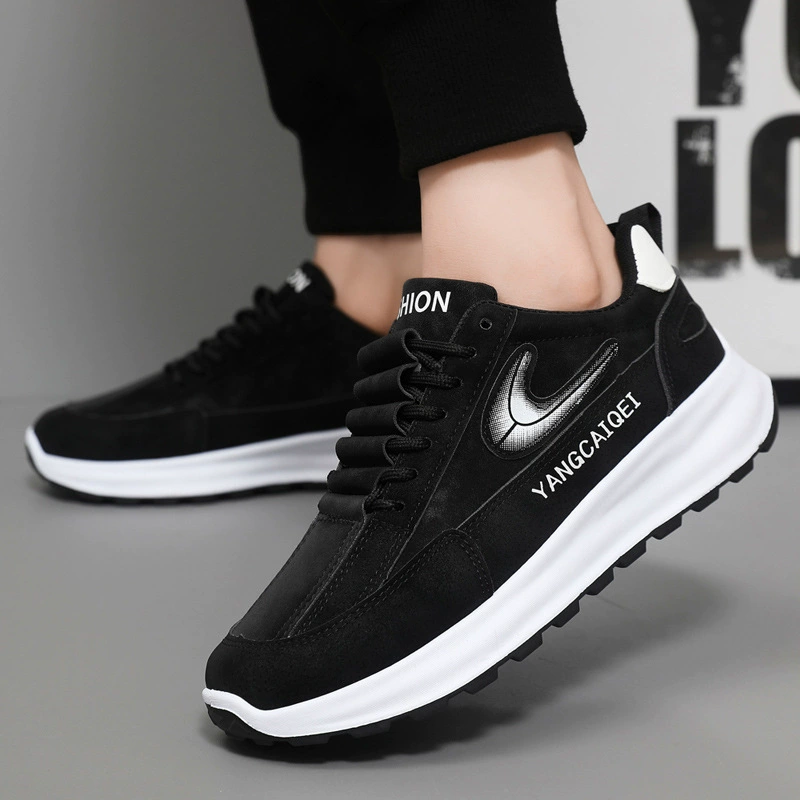 Мужская обувь, осень 2024, новые туфли без шнуровки, универсальная повседневная спортивная обувь на толстой подошве, модная обувь, мужская обувь для пап через границу