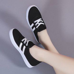 Canvas Shoes for Women 2025 New Summer Lace-Up Casual Sports Women's Shoes Soft Sole Soft Surface Versatile Shoes Korean Style Running