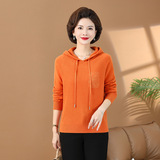 中老年女装2024新款毛衣时尚连帽全毛针织衫百搭妈妈装秋冬羊毛衫，女装针织衫/毛衣，妃慕昵服饰