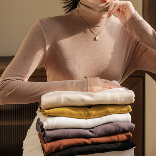 H516 Turtleneck Bottoming Shirt for Women in Autumn and Winter New Style Inner Wear Fashionable Fashionable High-Bottom Thermal Intimates Wholesale
