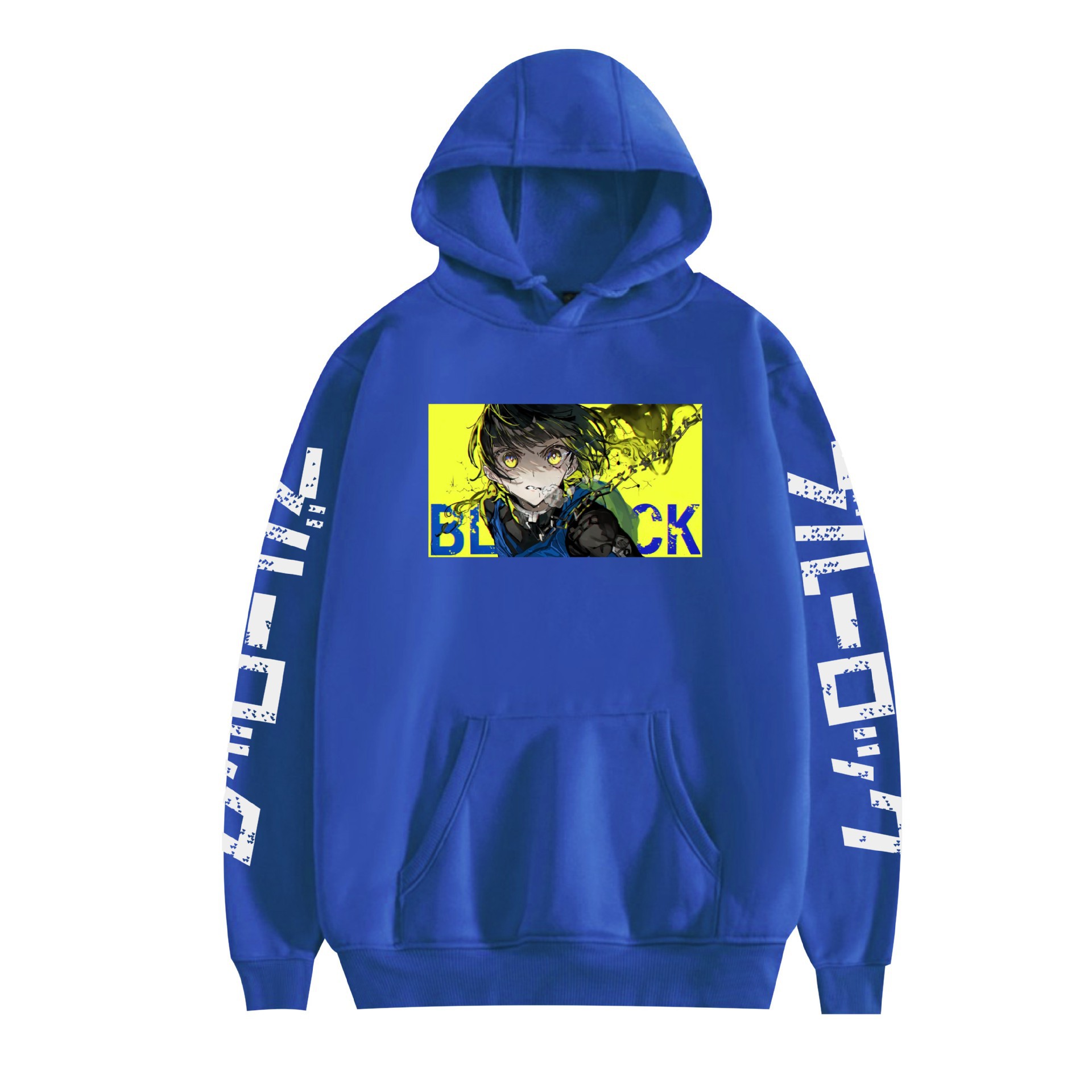 Transfronterizo nuevo estilo BLUE LOCK azul prisión animación periférico hombre suéter con capucha suelto suéter casual mujer