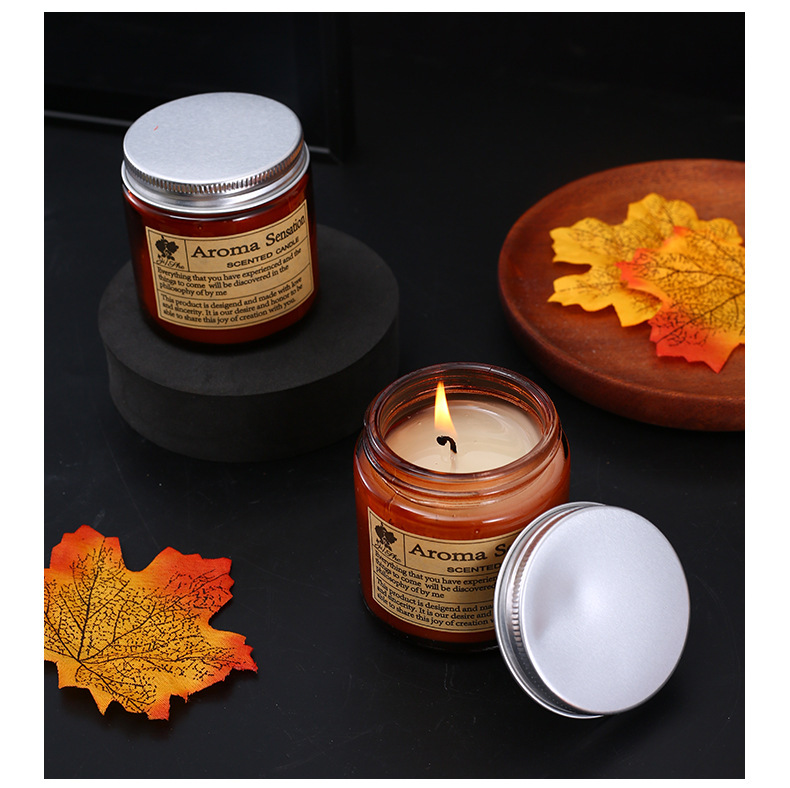 JISHE批发国风绿瓶香薰蜡烛家用室内摆件礼物植物精油香氛玻璃瓶详情14