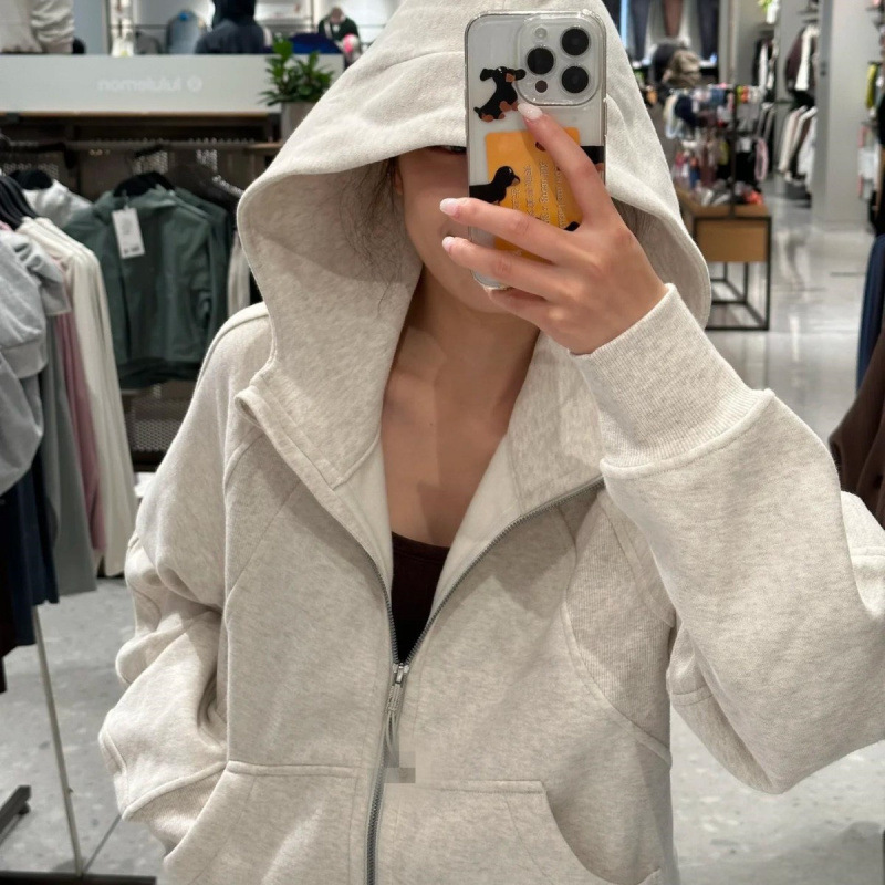 Foreign Trade Branded Scuba Full-Zip Lulu Sweatshirt Women's Yoga Wear Loose Casual Sports Hooded Jacket Mixed Batch