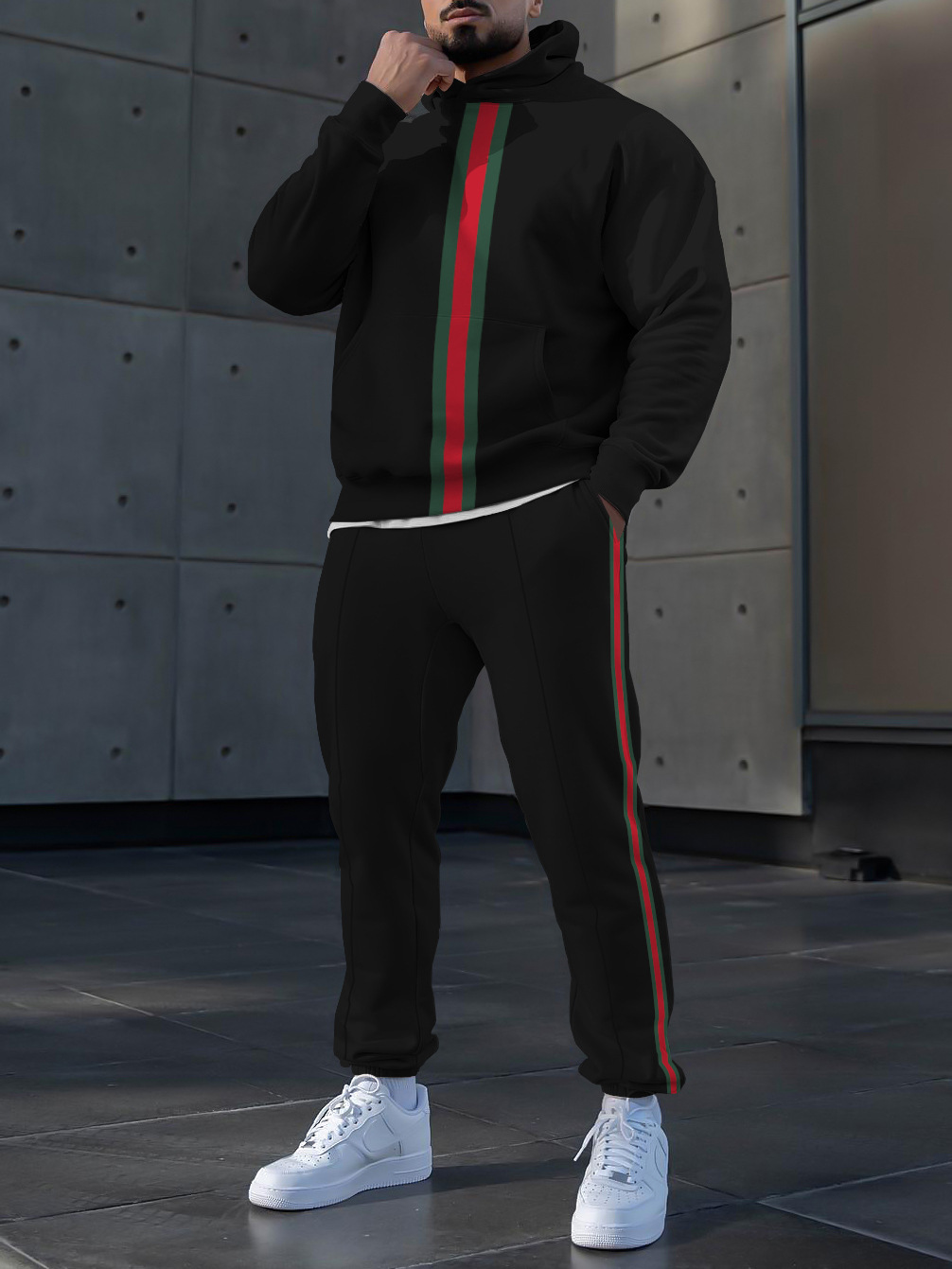 Primavera 2023 nuevo eBay AliExpress Amazon hombres deportes traje casual 3D impreso cuello redondo Pantalones