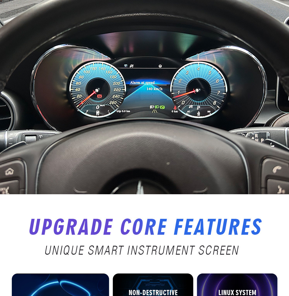 Suitable for 15-17 mercedes benz c-class/GLC with screen Carplay mobile phone interconnection old to new full LCD instrument