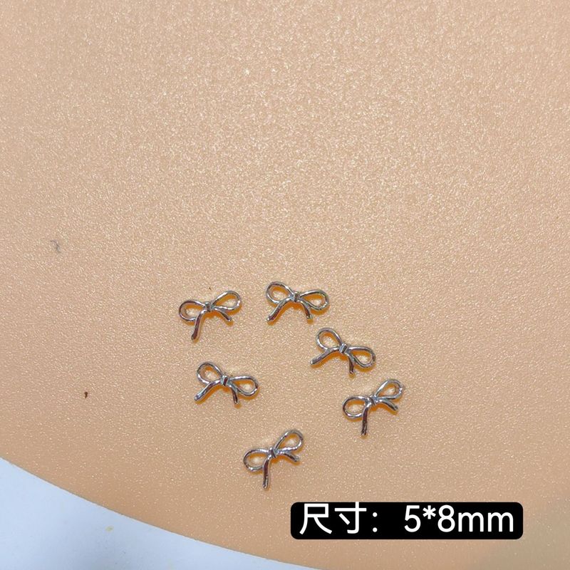 美甲法式蝴蝶结飘带饰品新款合金甜心百搭迷你桃心领结指甲装饰品|undefined