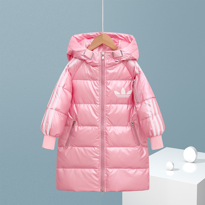 Children's Down Jacket Mid-length Boys' Thickened Warm Girls' Loose Wash-free Winter Fashionable Outer Wear