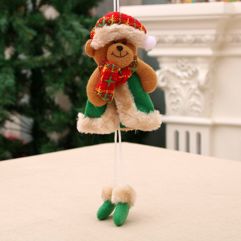 Decoraciones navideñas Navidad con patas colgante regalo de Navidad pequeña tela colgante de árbol de Navidad pequeña muñeca