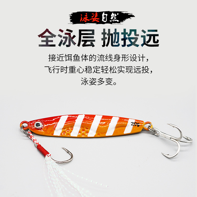 Tono frío Placa de hierro cebo Luya cebo tiro largo mar pesca lubina caballa cebo explosión pesca orilla fundición simulación falso cebo artes de pesca