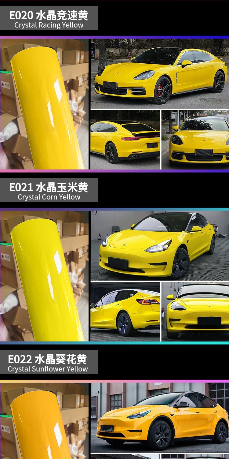 Car color change film, full car body wrap, car protective film, PET crystal black, white, blue, gray, whole roll wholesale