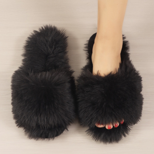 Cotton slippers winter long fluffy slippers women indoor fluffy slippers spring and autumn new style fluffy winter