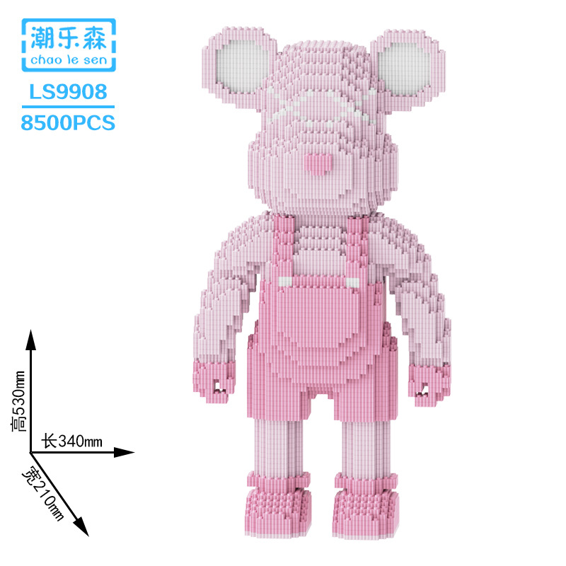 CLS moda Lesen compatible con Lego oso violento de gran tamaño bloques construcción 55cm adornos rompecabezas alta dificultad montado juguete DIY