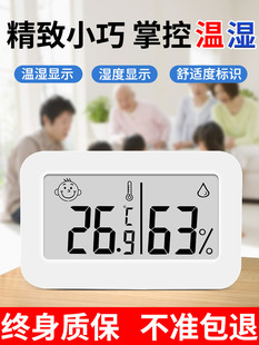 Indoor Thermometer Household High Precision Display Climbing Pet Car Temperature and Humidity Meter Electronic Humidity Meter