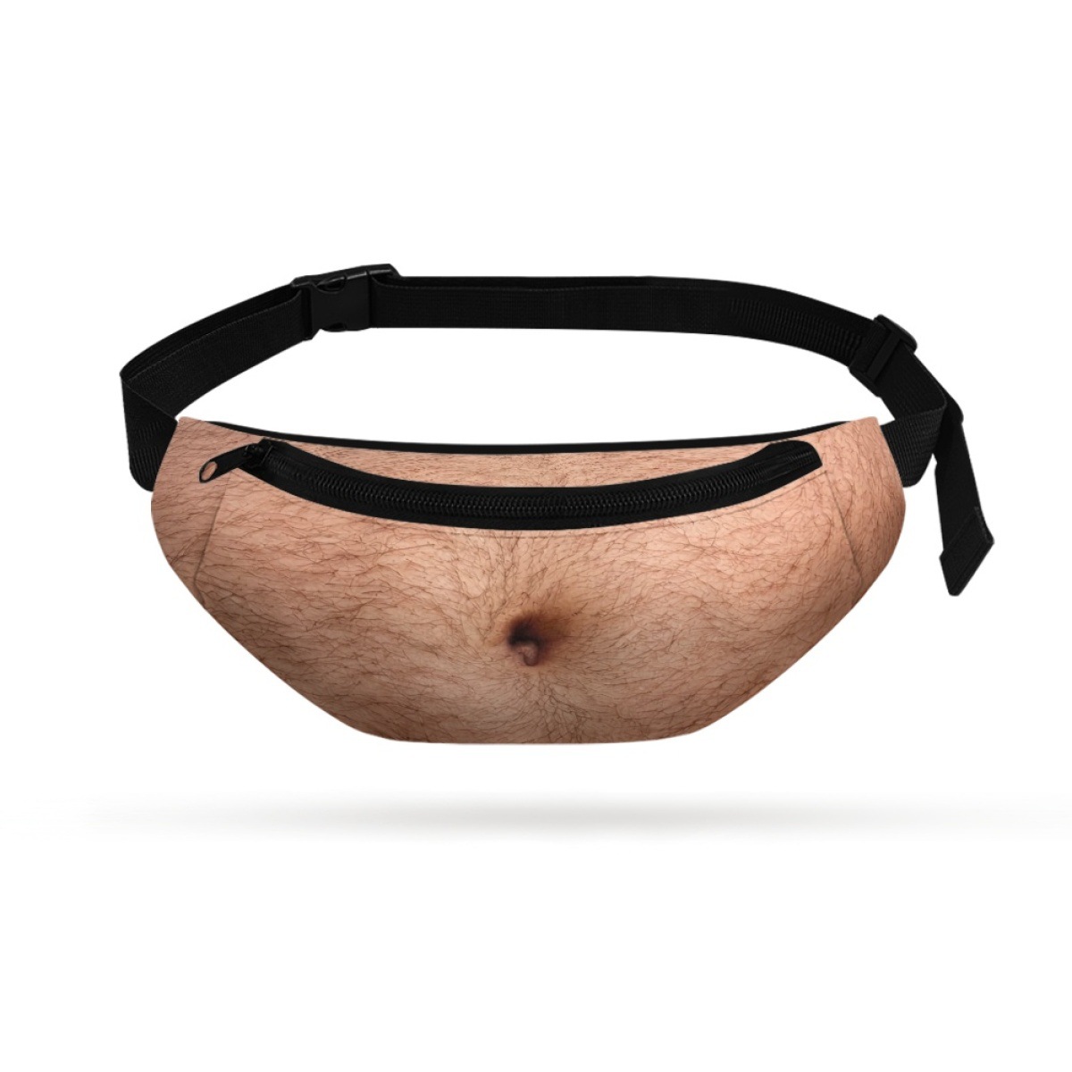 Belly-shaped waist bag, fake belly, beer belly, large belly, creative and humorous design, large capacity, outdoor sports waist bag