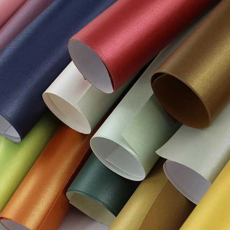 En stock 120g zhengdu de alta gama nacarado regalo de papel de regalo caja de regalo que hace papel foto de fondo DIY papel hecho a mano