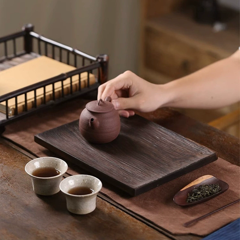 Wholesale ebony and solid wood all -in -one tea tray tea tray light luxury square storage inheritance plate kung fu tea dry