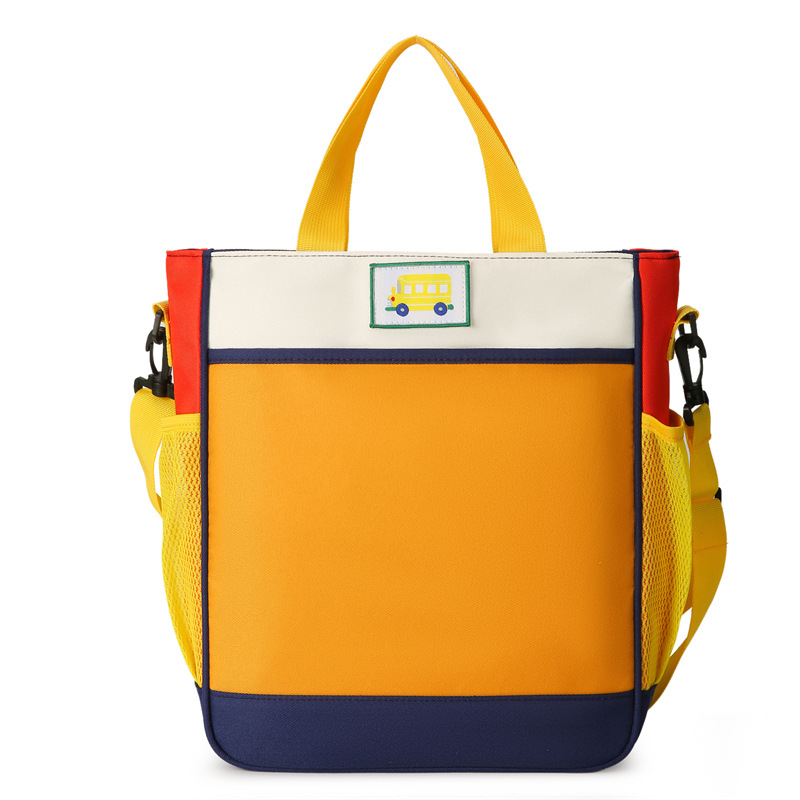 Mochilas escolares para estudiantes de primaria con logotipo impreso, bolsas portátiles cruzadas para clases de tutoría con texto impreso, clases de entrenamiento y tutoría para niños, mochilas de arte para niños