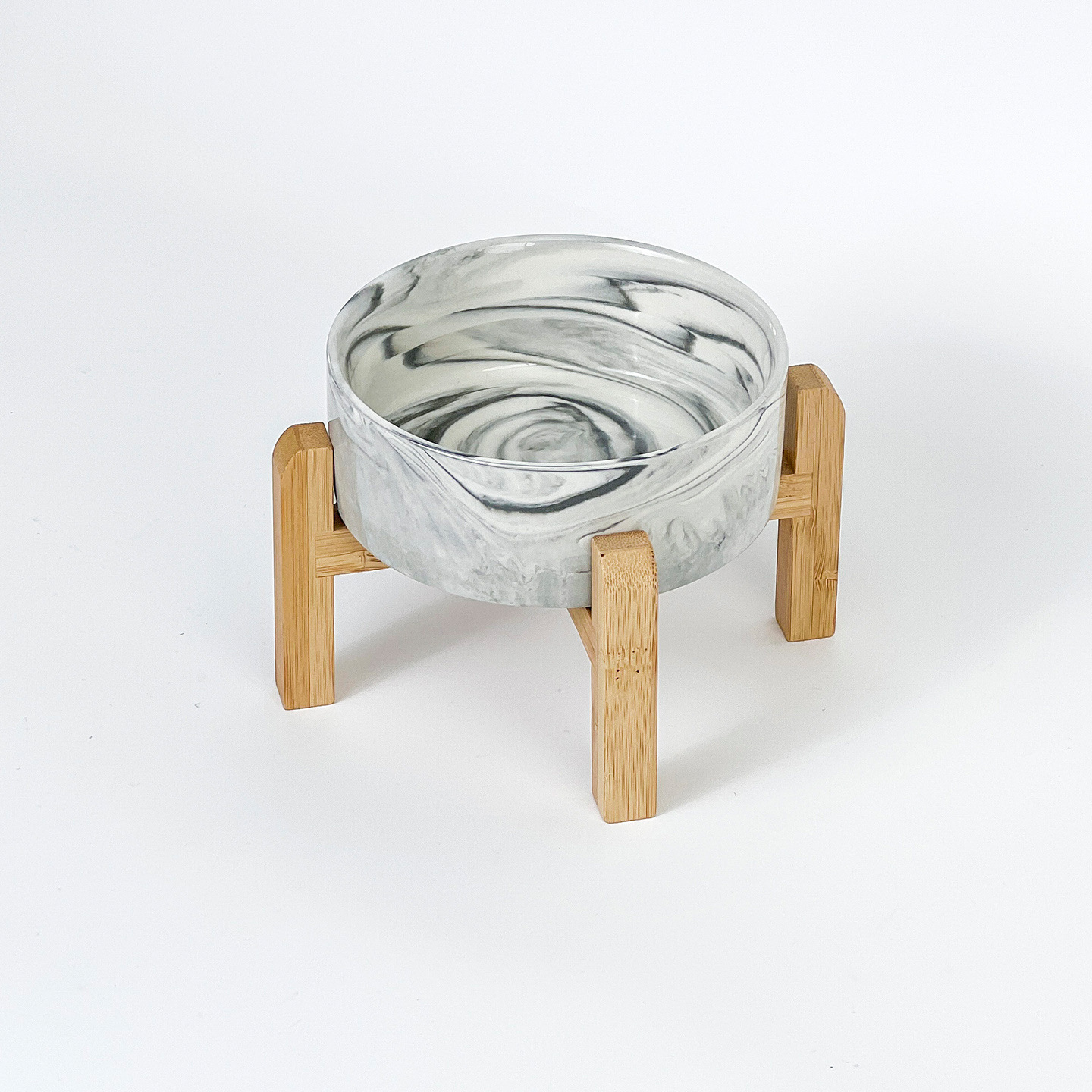 Mascota perro comida tazón gato tazón de cerámica gato tazón aumento de bambú marco protección columna cervical beber tazón anti-golpe