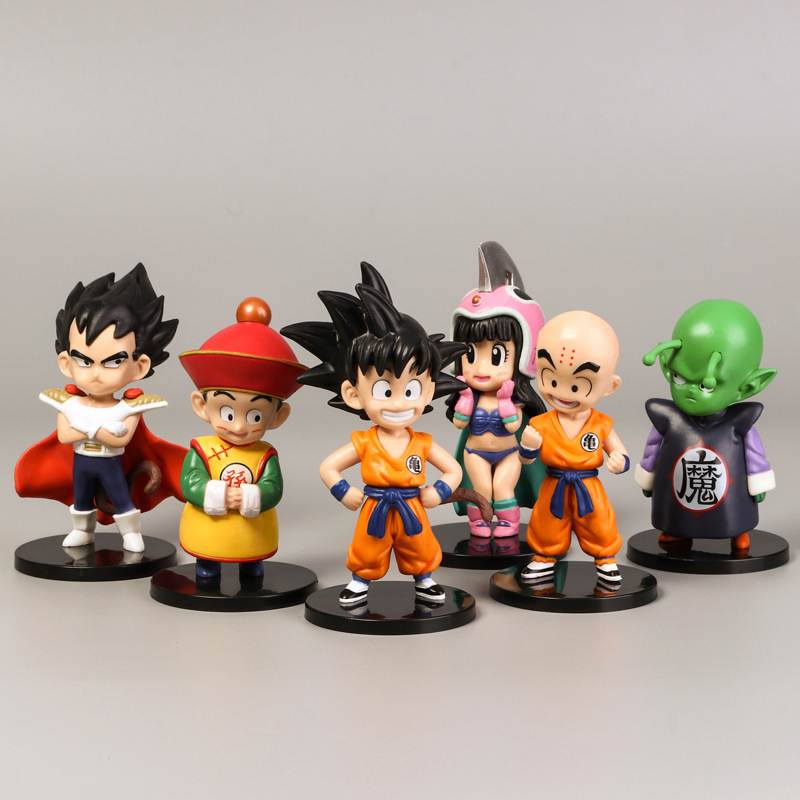 Figura de Anime Dragon Ball, caja ciega, Sun Wukong, Chichi, Vegeta, modelo de coche, juguete, adorno para pastel, venta al por mayor
