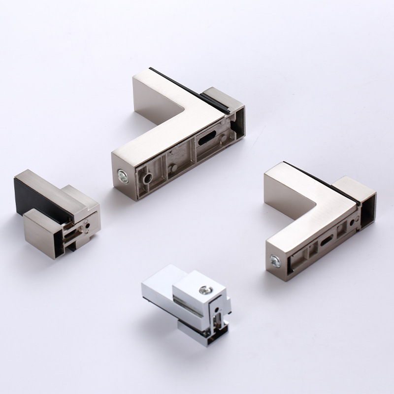 Abrazadera de vidrio de aleación de zinc para baño, abrazadera de boca de pez para pared, abrazadera de vidrio ajustable y fija tipo F, soporte de repisa con soporte de pico de águila para partición.