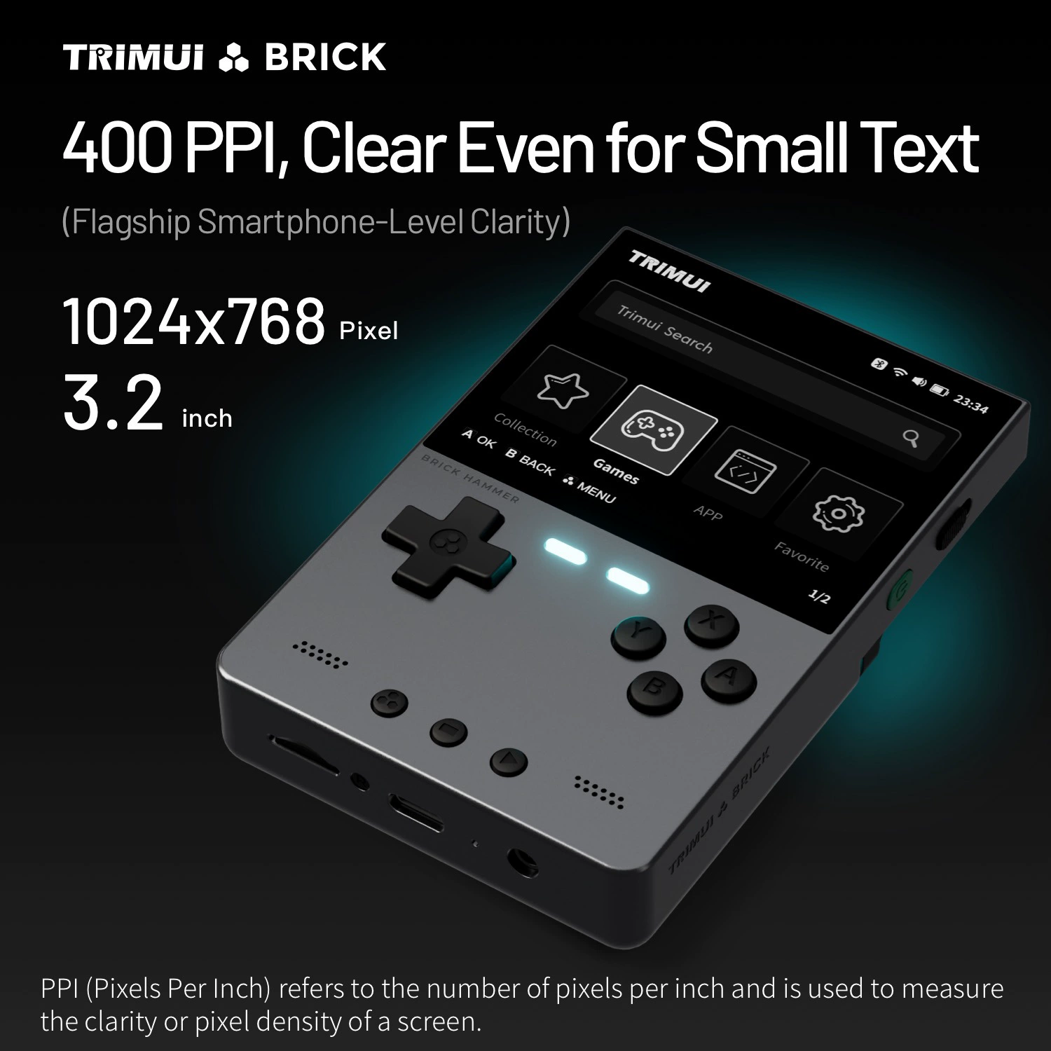 Bumi TRIMUI Brick Hammer портативная консоль с открытым исходным кодом, алюминиевый корпус, беспроводная, HD, PSP/GBA