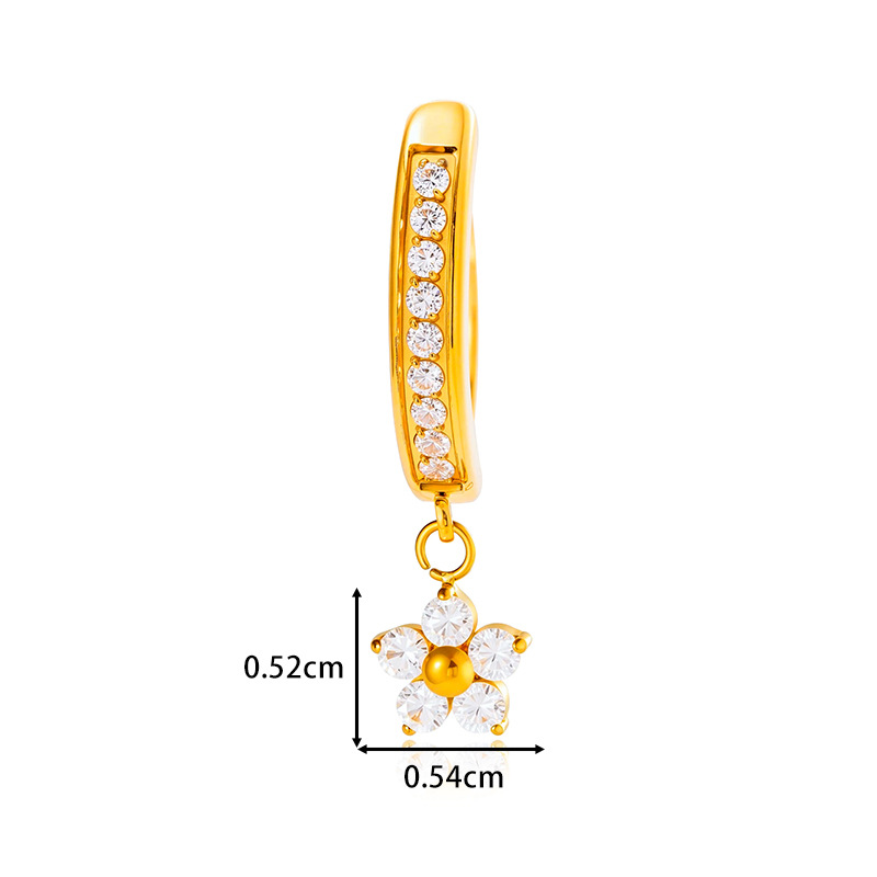 Blumen-bauchnabelpiercing Aus Titanlegierung Mit Anhänger_voghion.com