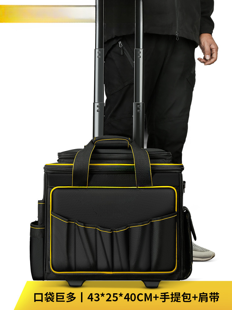 El kit de herramientas de barra de tracción multifunción gigante es resistente y duradero. Carro de lona con ruedas push-pull de grado industrial portátil