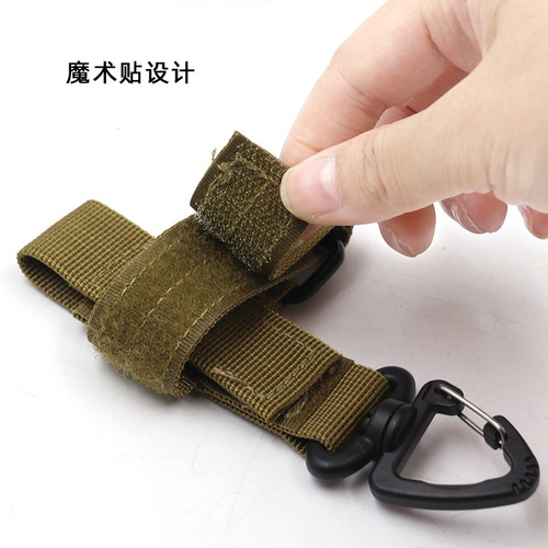Multi-purpose outdoor triangular glove storage tie Military fan tactical nylon climbing rope waist hanging buckle