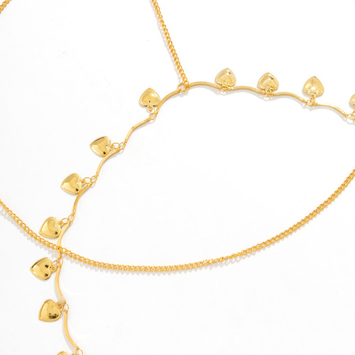 European and American Cross-Border Jewelry: Sexy Beach Tassel Heart-Shaped Body Chain for Women – Simple Double-Layer Elastic Thigh Chain