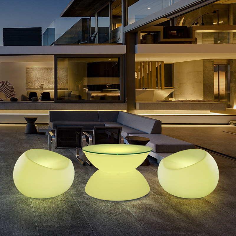 Luminous Table and Chair Creative Clear Bar Table and Chair Combination Nightclub Dining Bar Internet Celebrity Bar Table led Bar Deck Loose Table