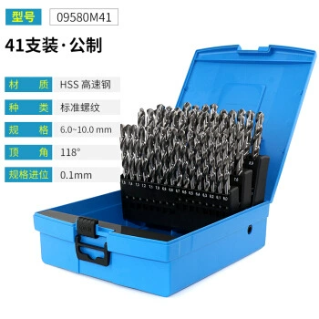 Британское патентное спиральное сверло из быстрорежущей стали HSS с прямой ручкой PRESTO - набор 09580M41