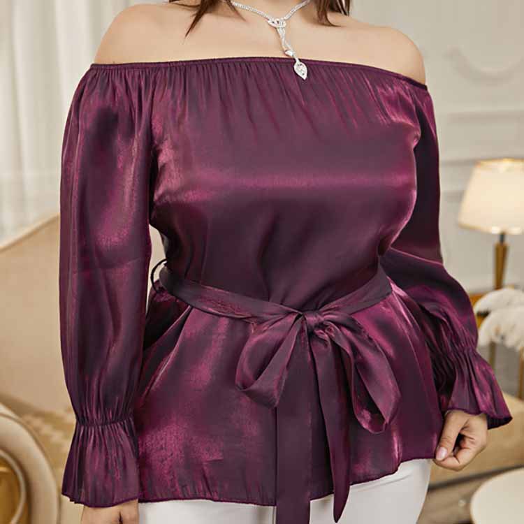 Elegant Fashion Solid Color Polyester Belt Blouse display picture 2