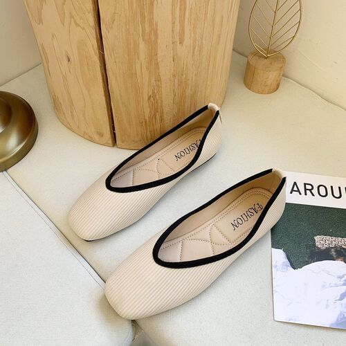 Women's size 41 shallow mouth single shoes, size 42 fly weave square head maternity shoes, easy slip on shoes for large women