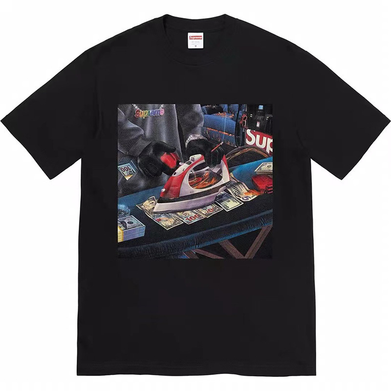 新しいアメリカのトレンディなストリートブランドミラノクロススモーククラシックユニセックスルーズで多用途なレターTシャツ|undefined