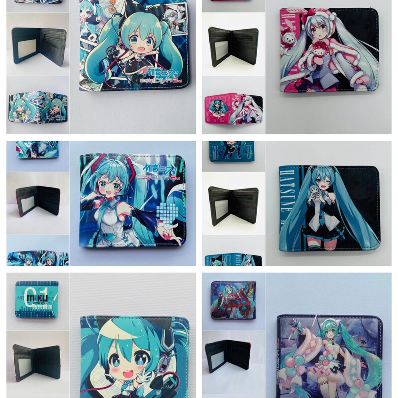 Cross-border Hatsune Future Short PU Wallet Fashion Simple Children's Coin Purse Card Bag Wallet for Teenagers and Students