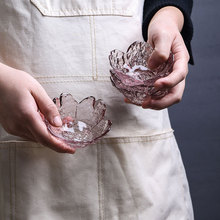 玻璃酱料碟调味碟透明小菜碟子樱花家用醋碟食碟小餐具精美餐具