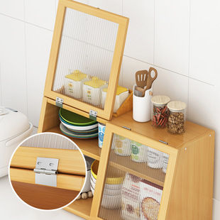 # Desktop Storage Cabinet Wooden Kitchen Multi-layer Locker with Door Floor Cupboard Storage Cabinet Tea Storage Cabinet