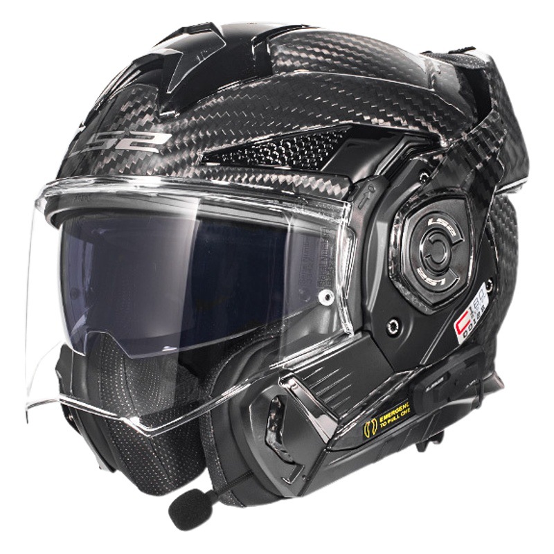 LS2 casco de la motocicleta de fibra de carbono trasero Flip exposición casco de doble lente de Los Hombres Cuatro Estaciones universal certificación 3C FF901