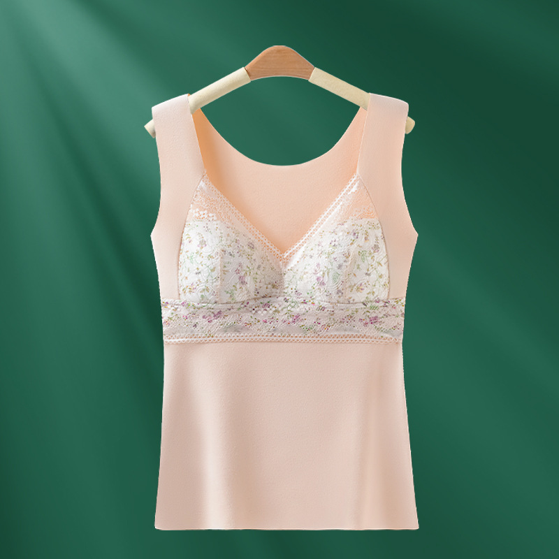 Otoño e Invierno estricta selección cuerpo que forma el chaleco sujetador forrado de vellón de terciopelo cepillado calefacción sin costuras ropa interior térmica para las mujeres