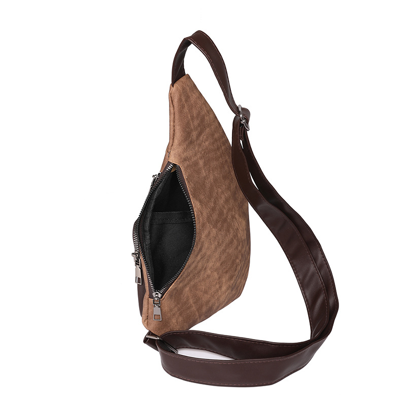 Comercio exterior al por mayor nuevos hombres de cuero suave bolsa de hombro Moda pecho bolsa de viaje al aire libre ligero hombro bolsa de mensajero