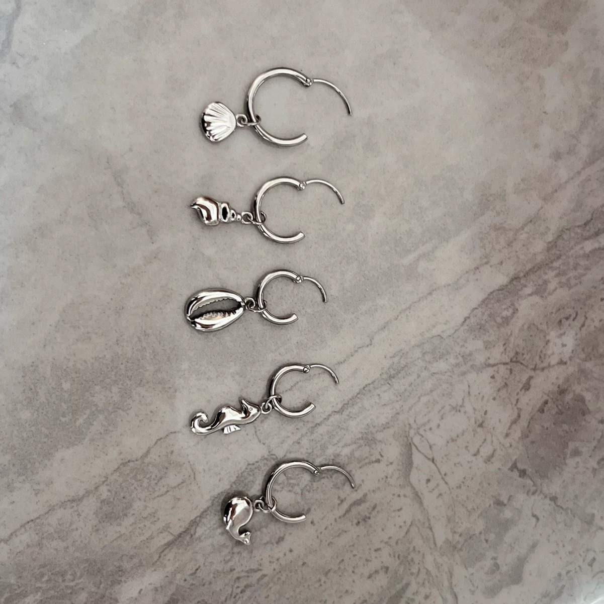 Новые серьги 316 интегрированные, морская серия, круглые серьги, DIY трендовые витые серьги с раковиной