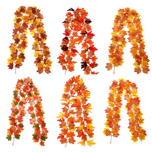 Spot autumn Halloween scenic decoration simulation vines Christmas Thanksgiving autumn maple leaf vines
