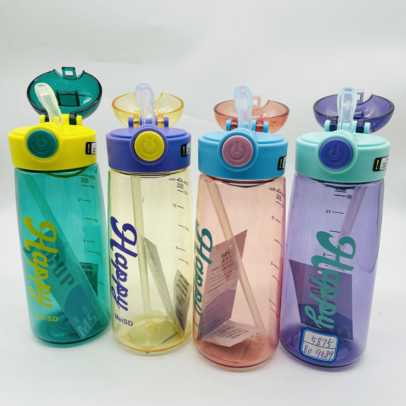 Meishangde espacio taza juventud color vitalidad taza de plástico feliz paja taza de agua escala taza fabricante portátil