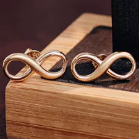 Серьги из настоящего золота 18 карат матовые гладкие серьги 8-образные серьги в европейском и американском стиле Простые Модные атмосферные серьги оптом