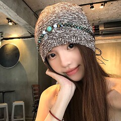 波西米亚民族风流苏包头帽女夏季川西旅游拍照出片堆堆帽套头帽子